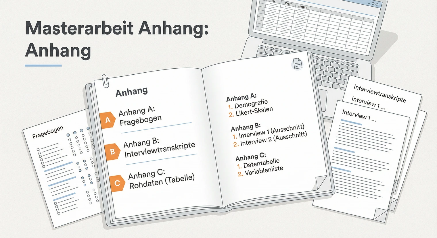 Anhang Masterarbeit 2026: Inhalt, Aufbau und Reihenfolge | BachelorHero