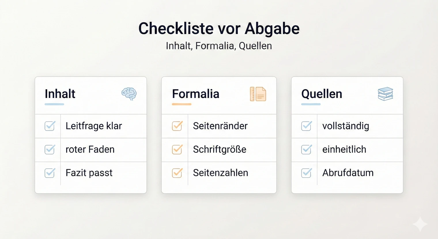 Checkliste Facharbeit: Inhalt, Formalia & Quellen 2026 | BachelorHero