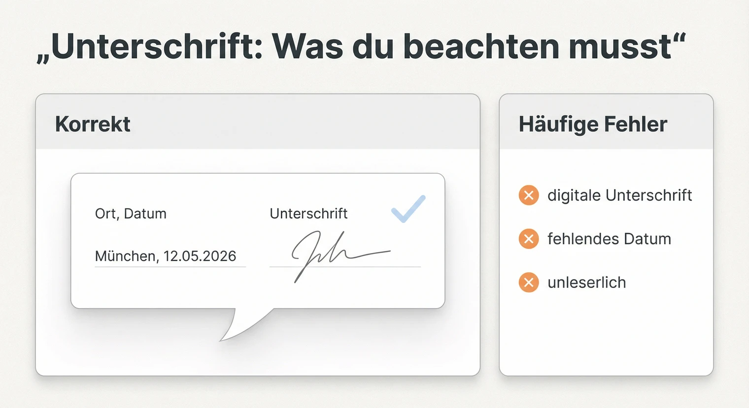Unterschrift bei der Eigenständigkeitserklärung: Handschriftlich, vollständig, mit Datum | BachelorHero