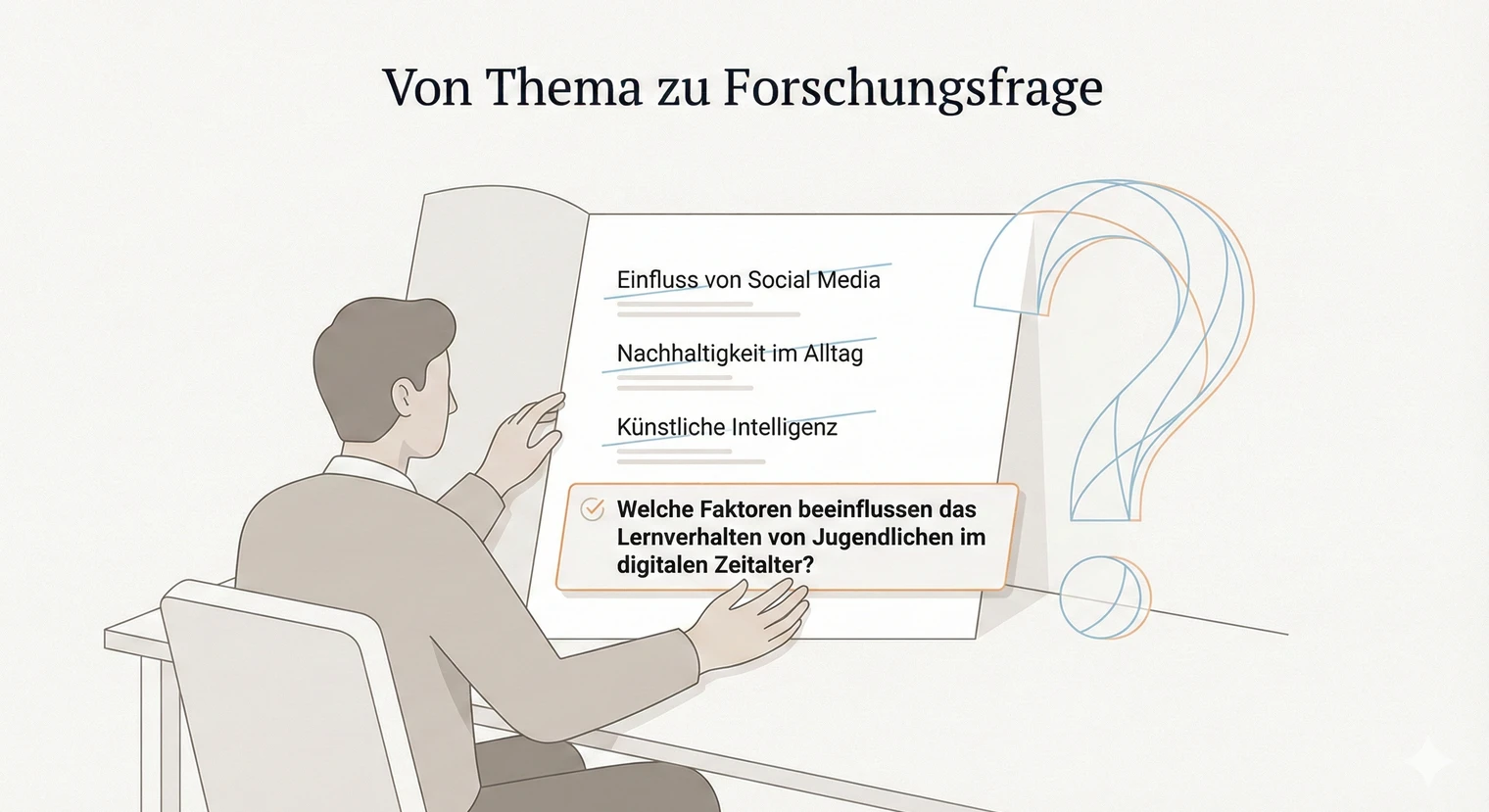 Forschungsfrage Facharbeit 2026: Formulieren, Beispiele & Tipps | BachelorHero