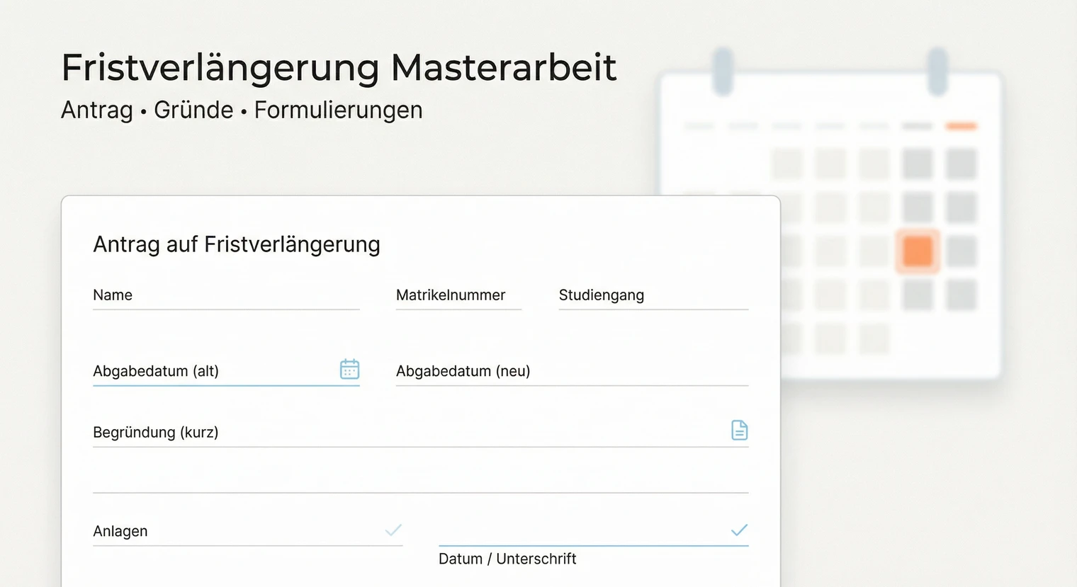 Fristverlängerung Masterarbeit 2026: Antrag, Gründe & Formulierungen | BachelorHero
