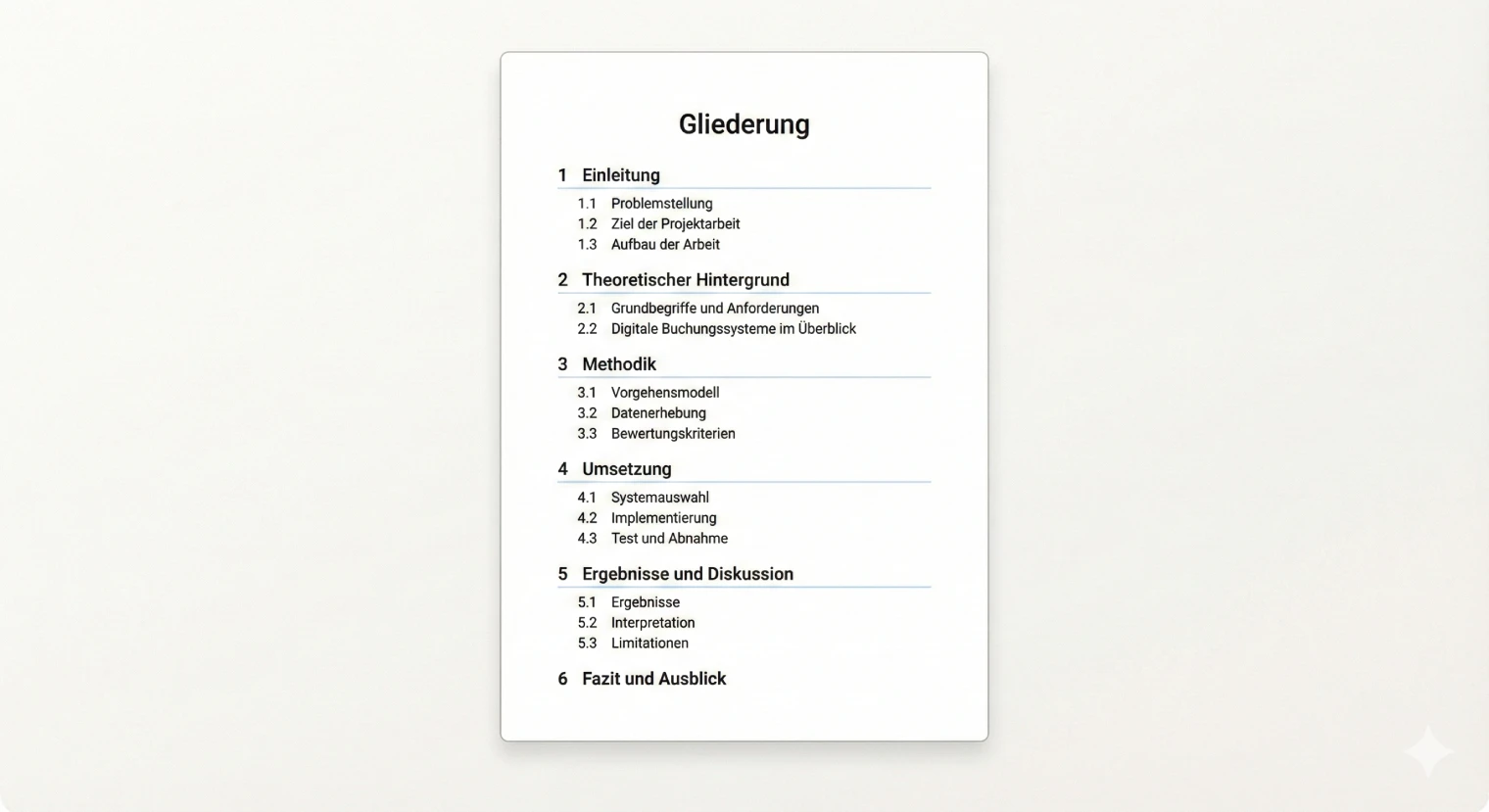 Beispiel-Gliederungen nach Seitenumfang | BachelorHero