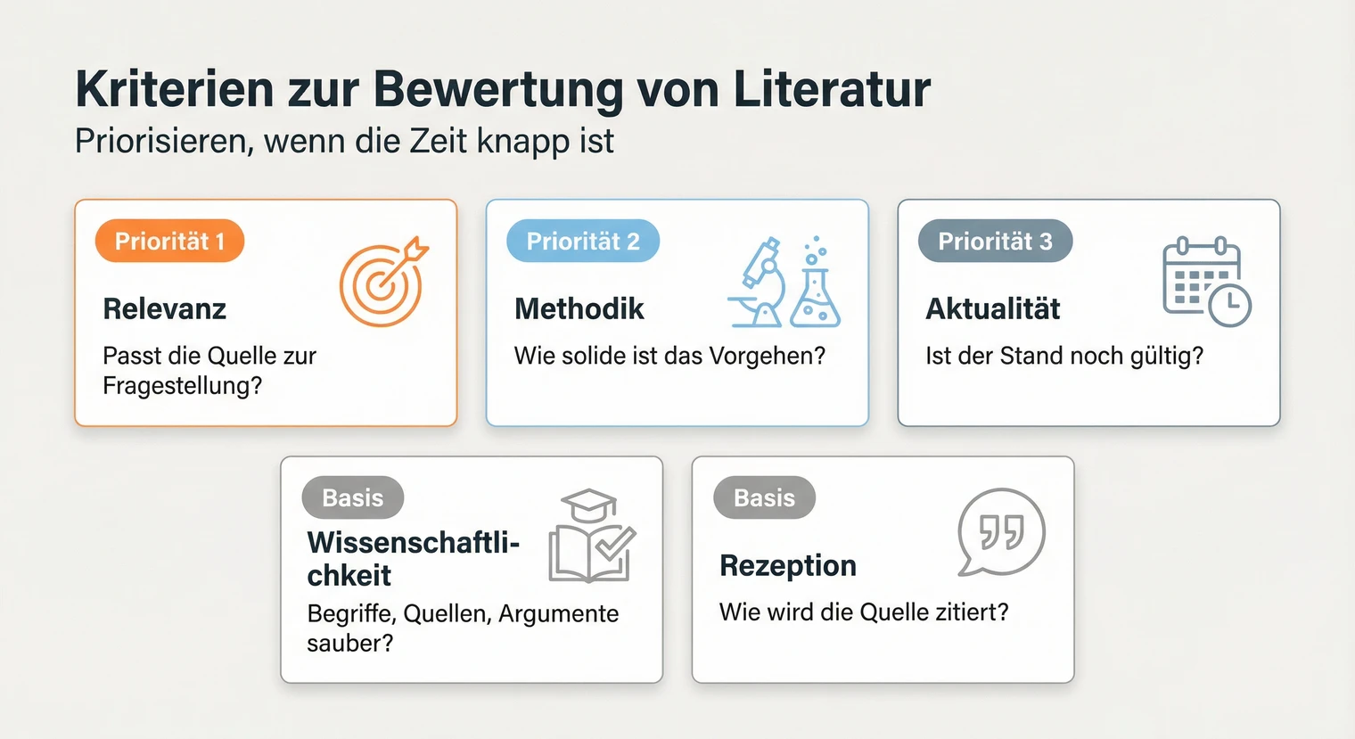 Bewertungskriterien für wissenschaftliche Quellen in der Bachelorarbeit | BachelorHero