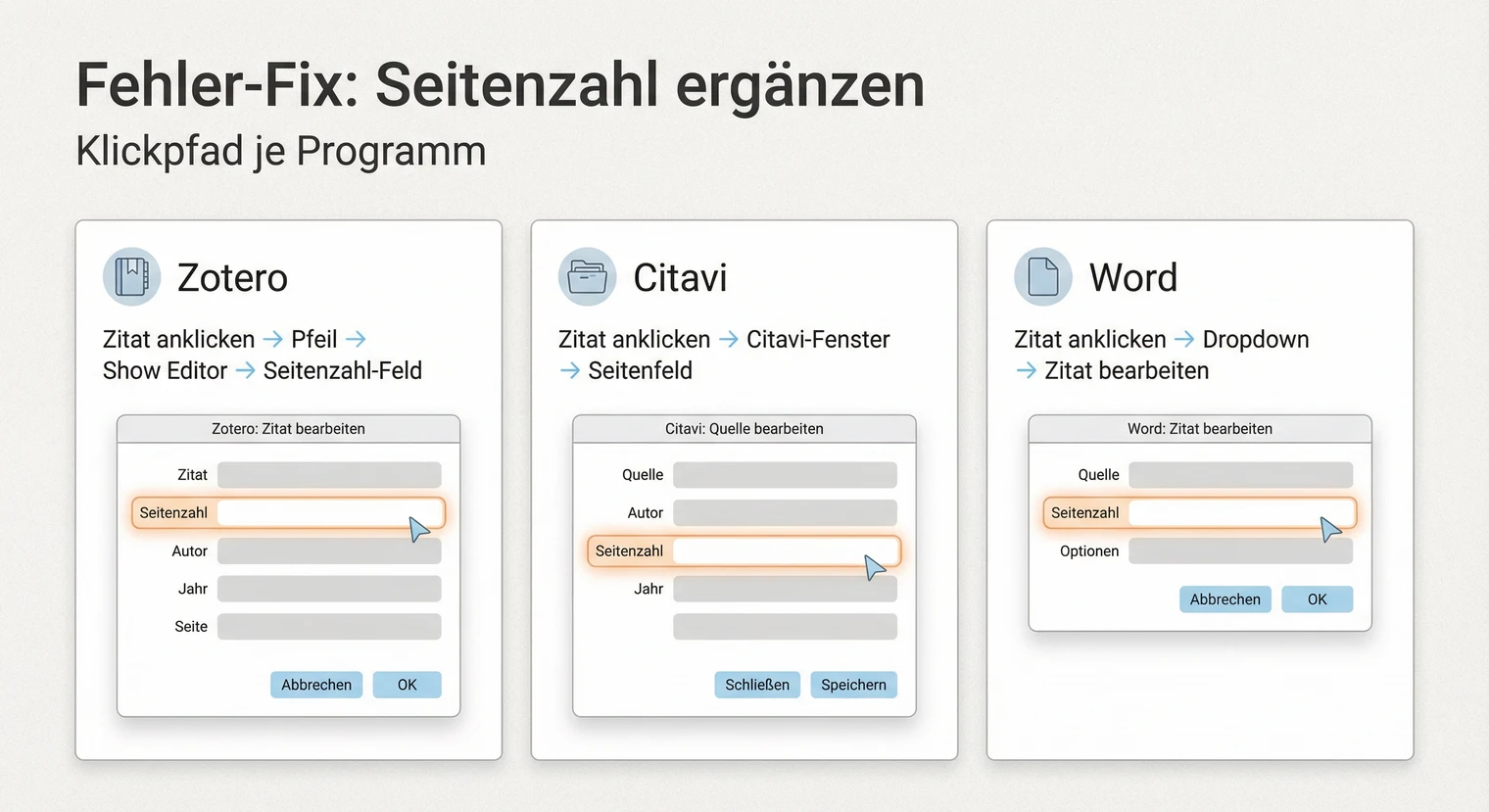 Fehler beheben: Seitenzahl fehlt im Zitat | BachelorHero