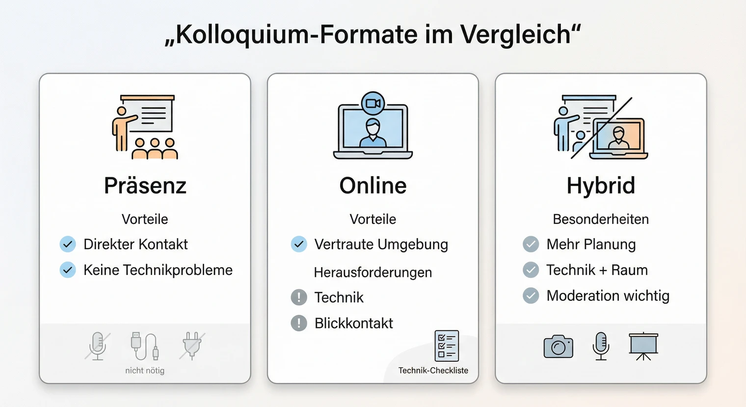 Kolloquium-Formate: Präsenz, Online und Hybrid im Vergleich | BachelorHero