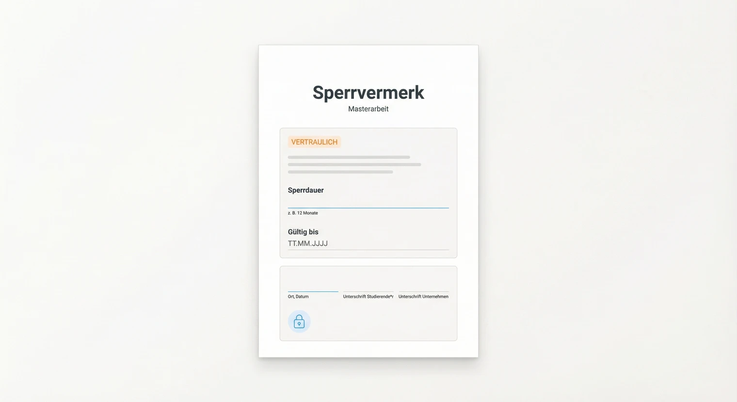 Sperrvermerk Masterarbeit: Vorlage, Formulierung & Tipps 2026 | BachelorHero