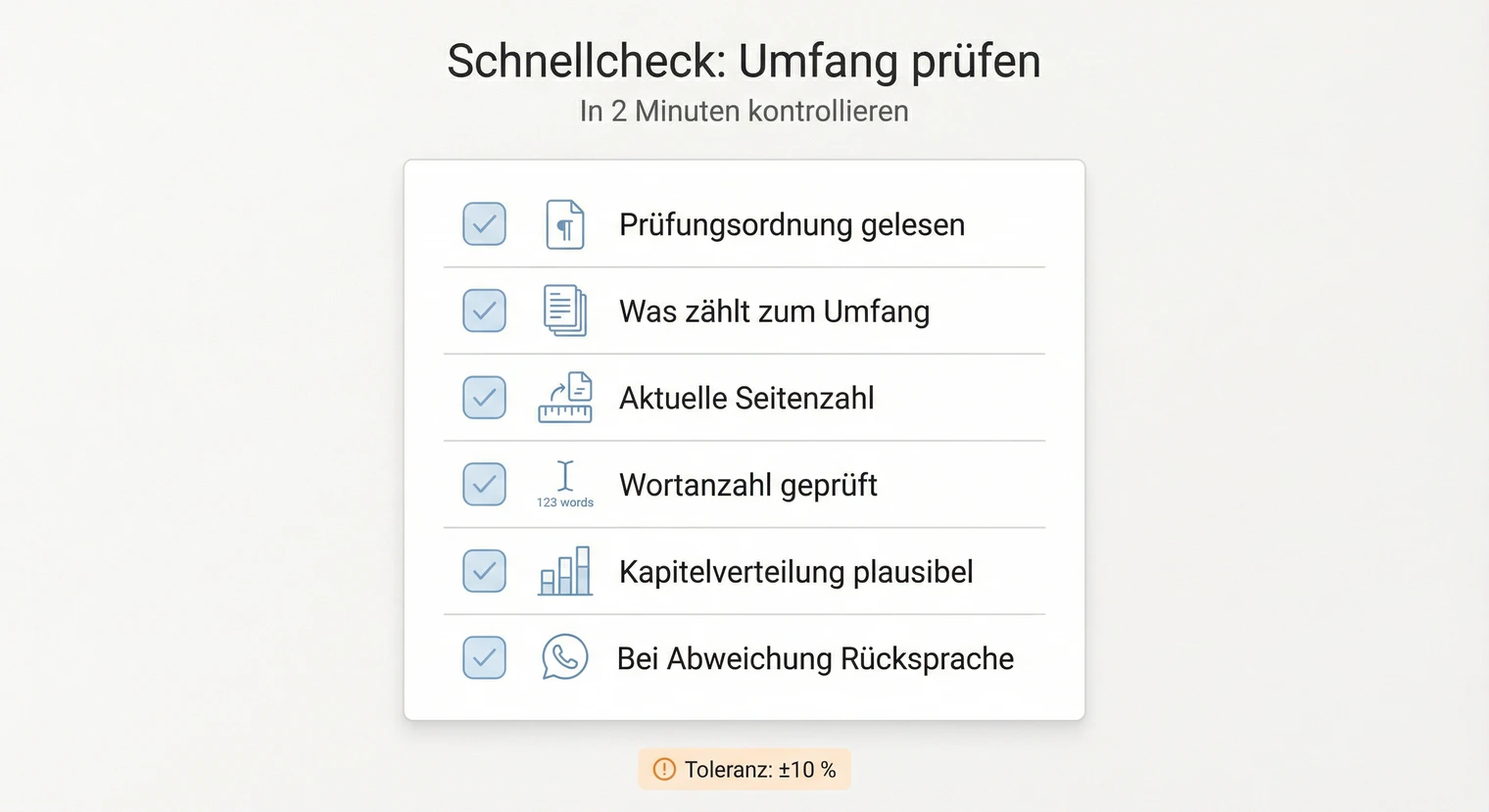 Schnellcheck Umfang Bachelorarbeit: Seitenzahl und Wortanzahl prüfen | BachelorHero