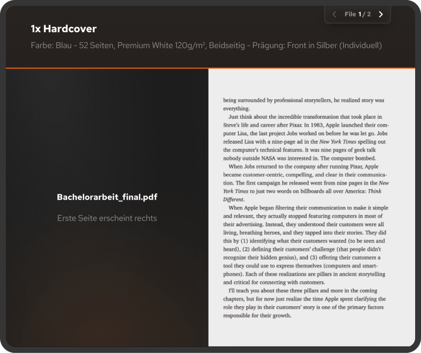 Druckdaten Vorschau & Prüfung